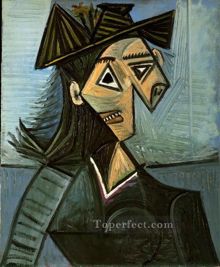 Bust of a woman with a flowered hat 1942 Pablo Picasso Oil Paintings